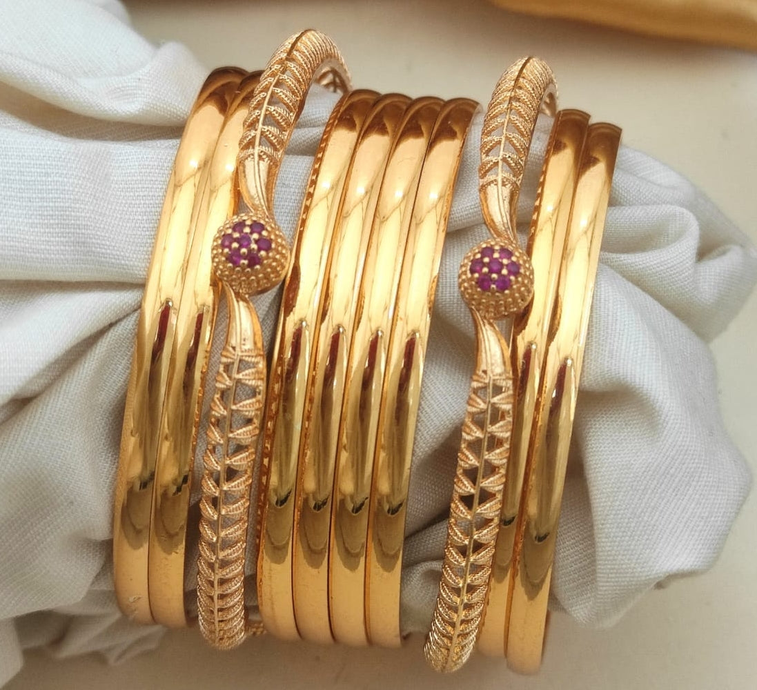 Beautyland Stone Studded Bangles Often Found Gold Plated Indian Jewelry Set