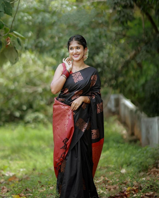 Allurin Black Silk Saree