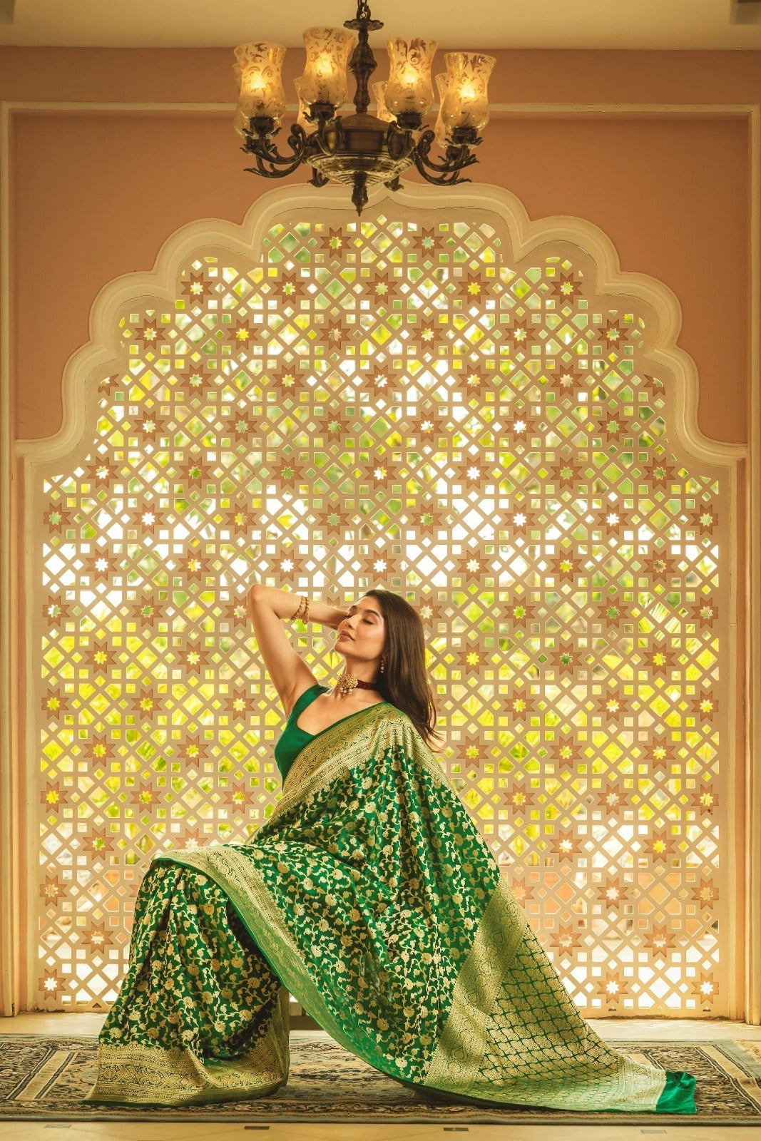 Women Green Silk Banarasi Saree
