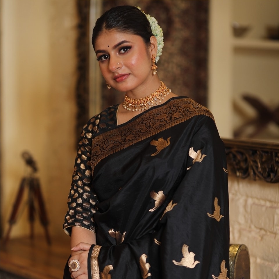 Women Black Silk Saree