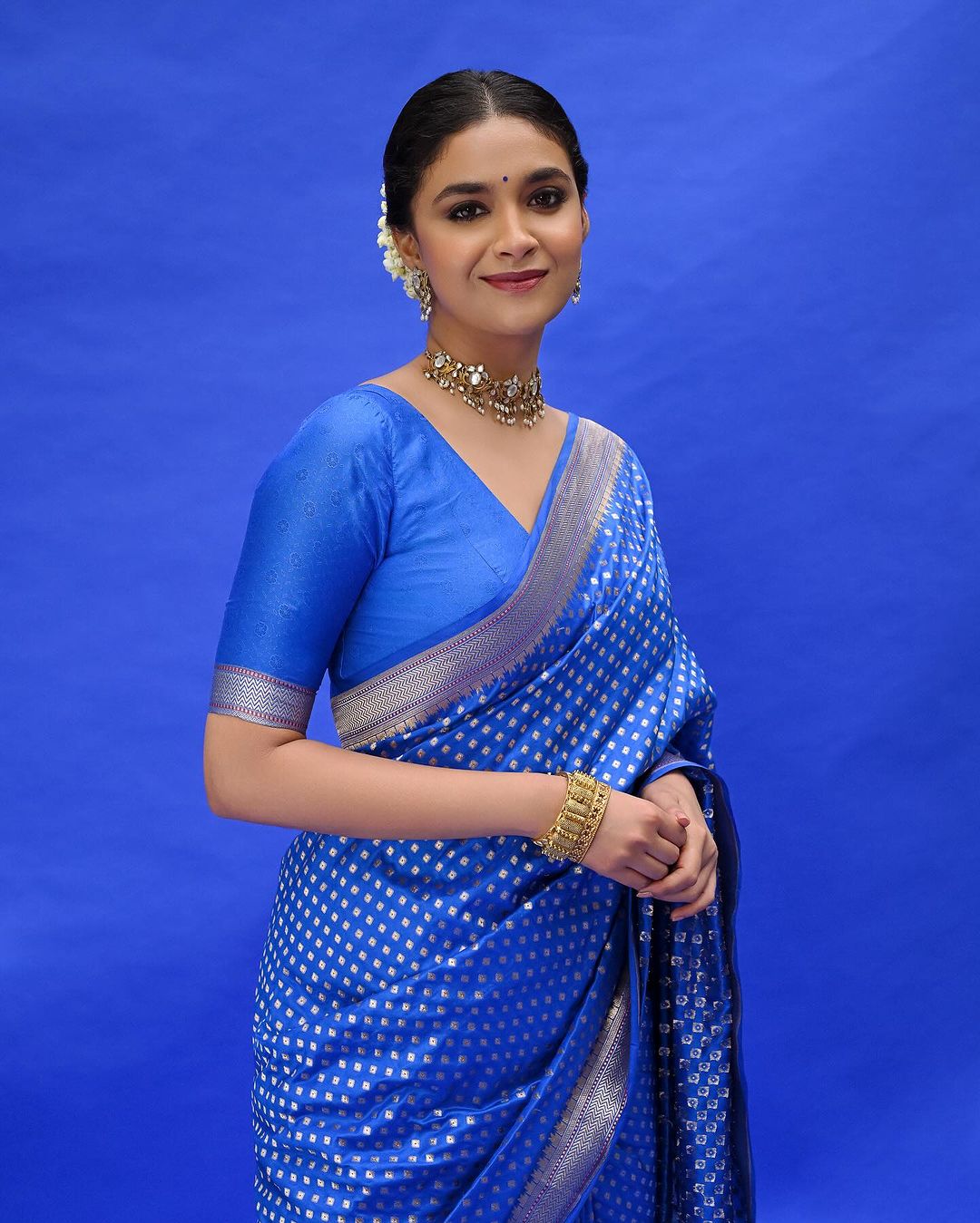 Women Blue Banarasi Silk Saree