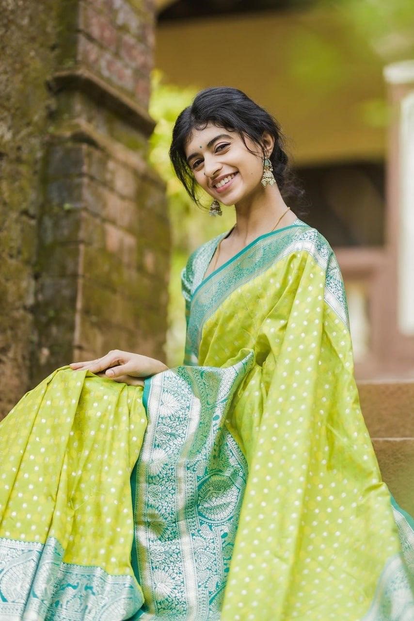Women Light Green And Sea Green Silk Festive Wear Saree