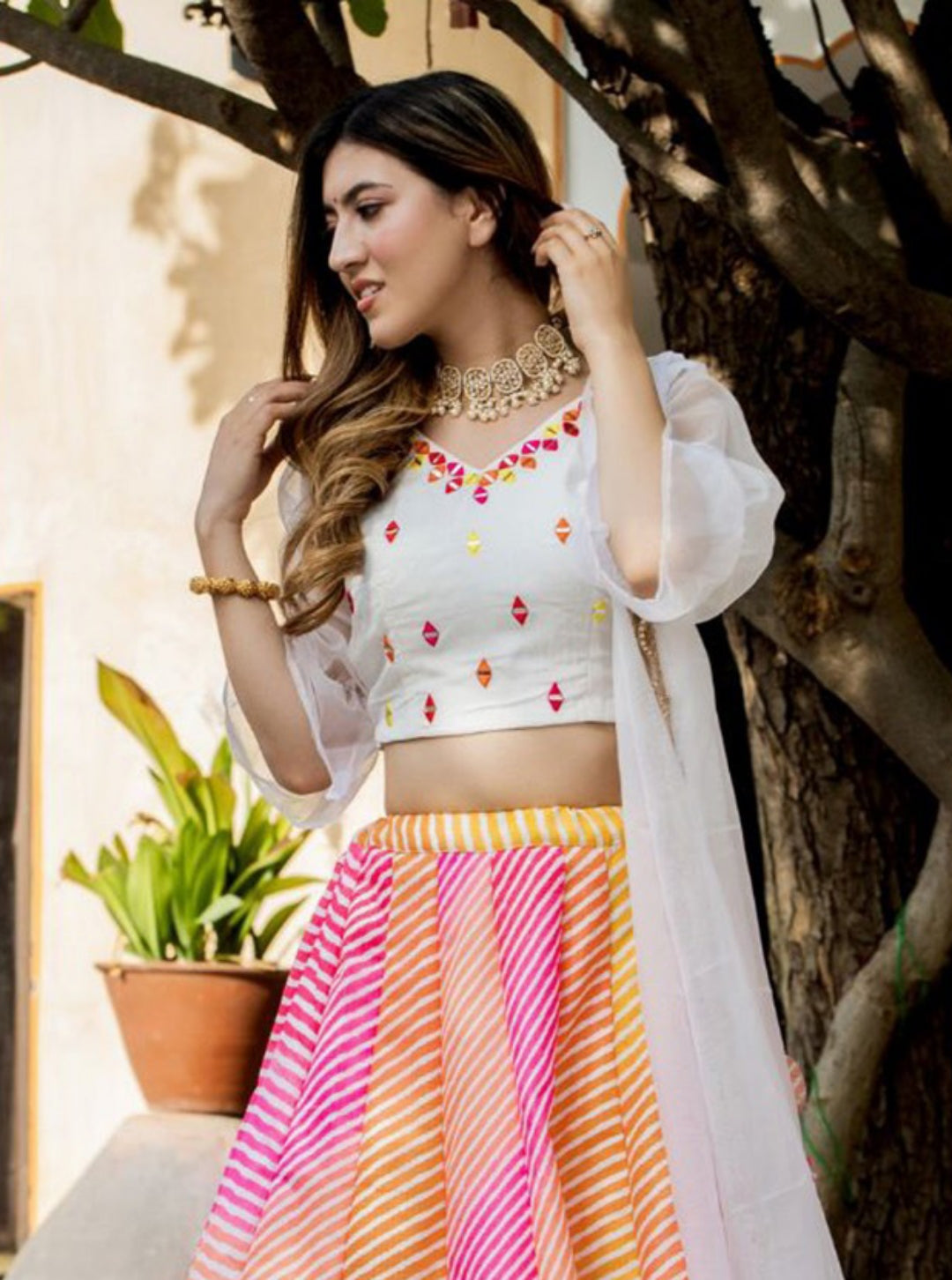 Women Multicolor Art Silk Stylish Lehenga