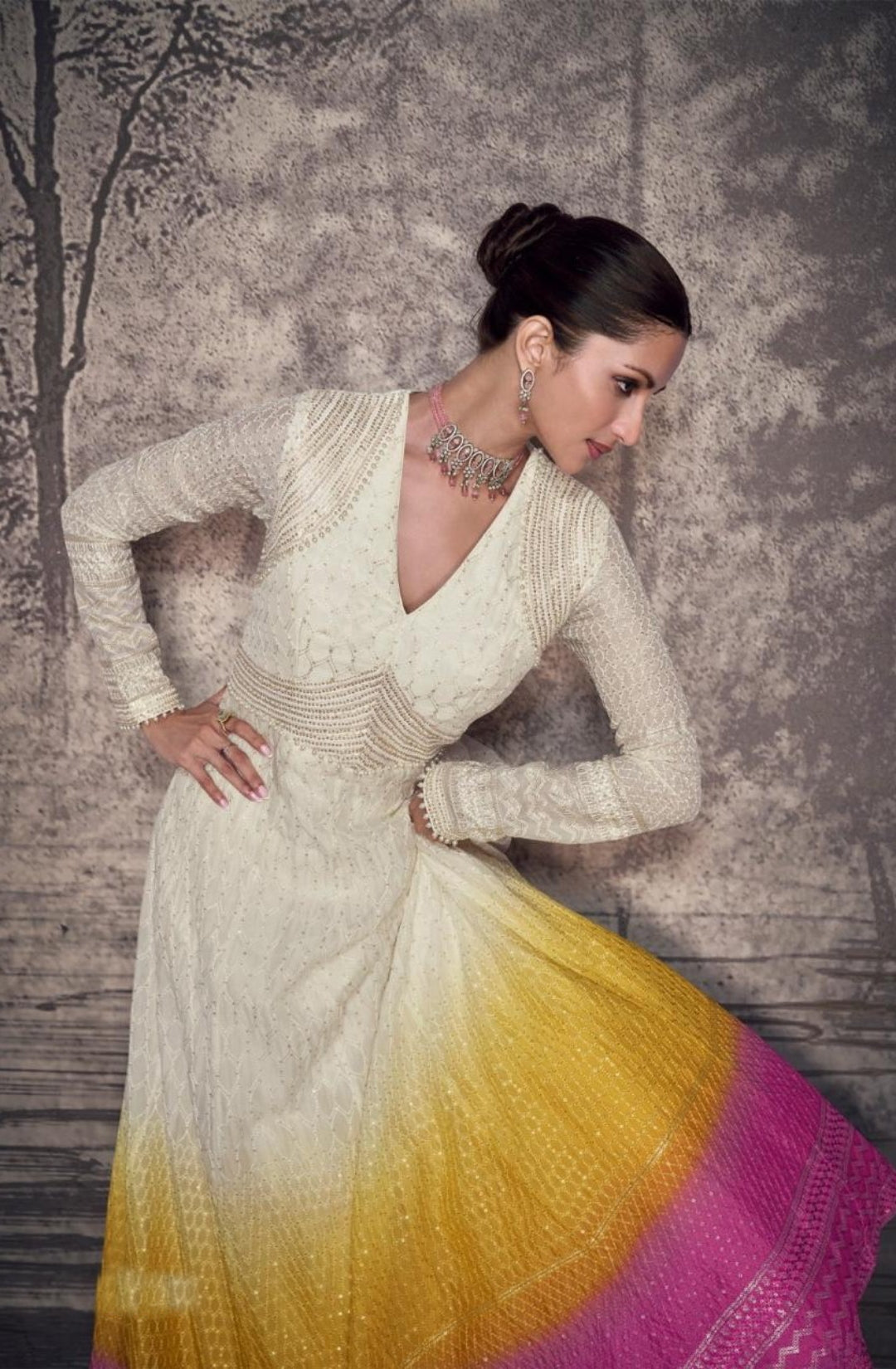Multi Color Georgette Indo Western Dress