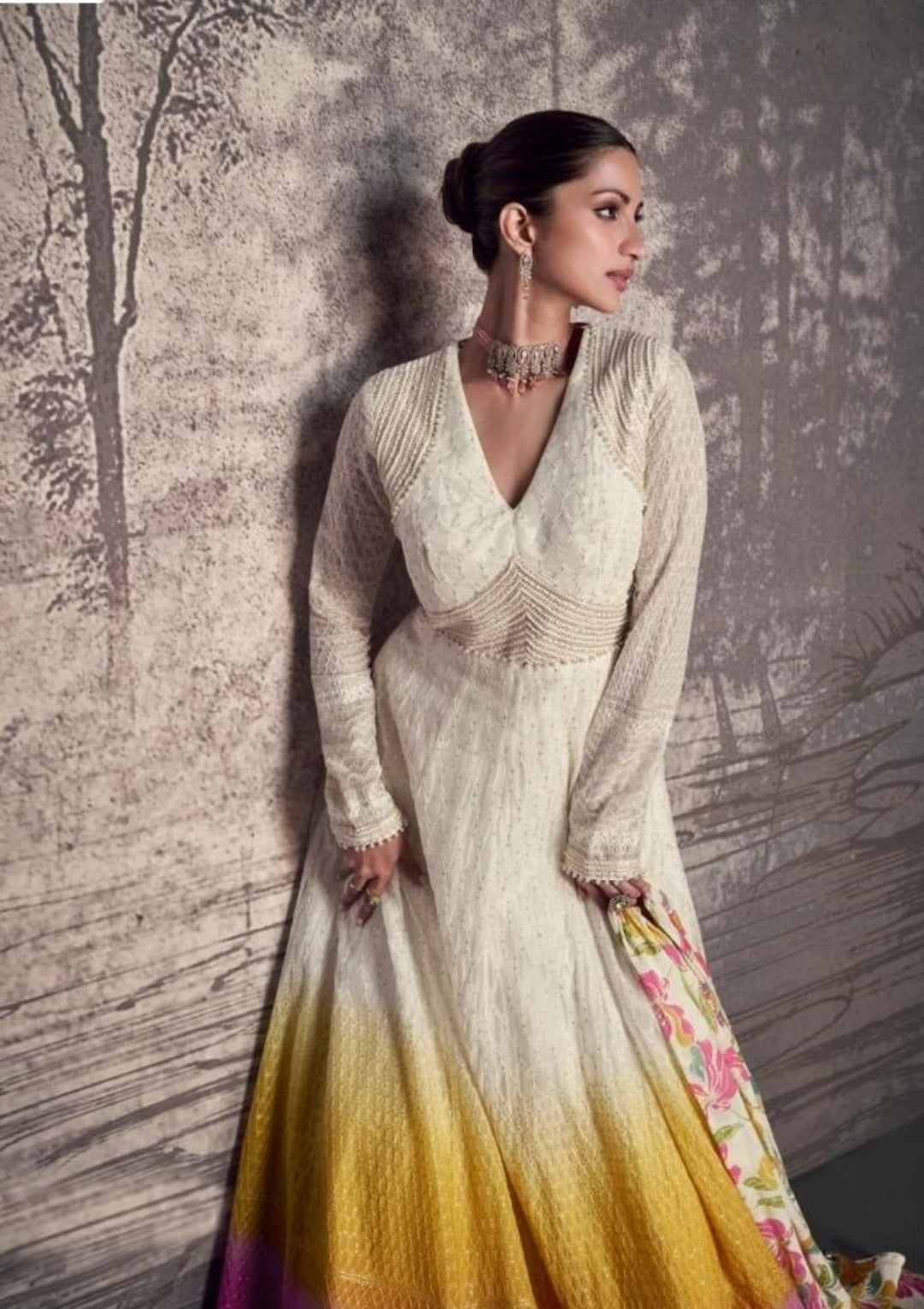 Multi Color Georgette Indo Western Dress