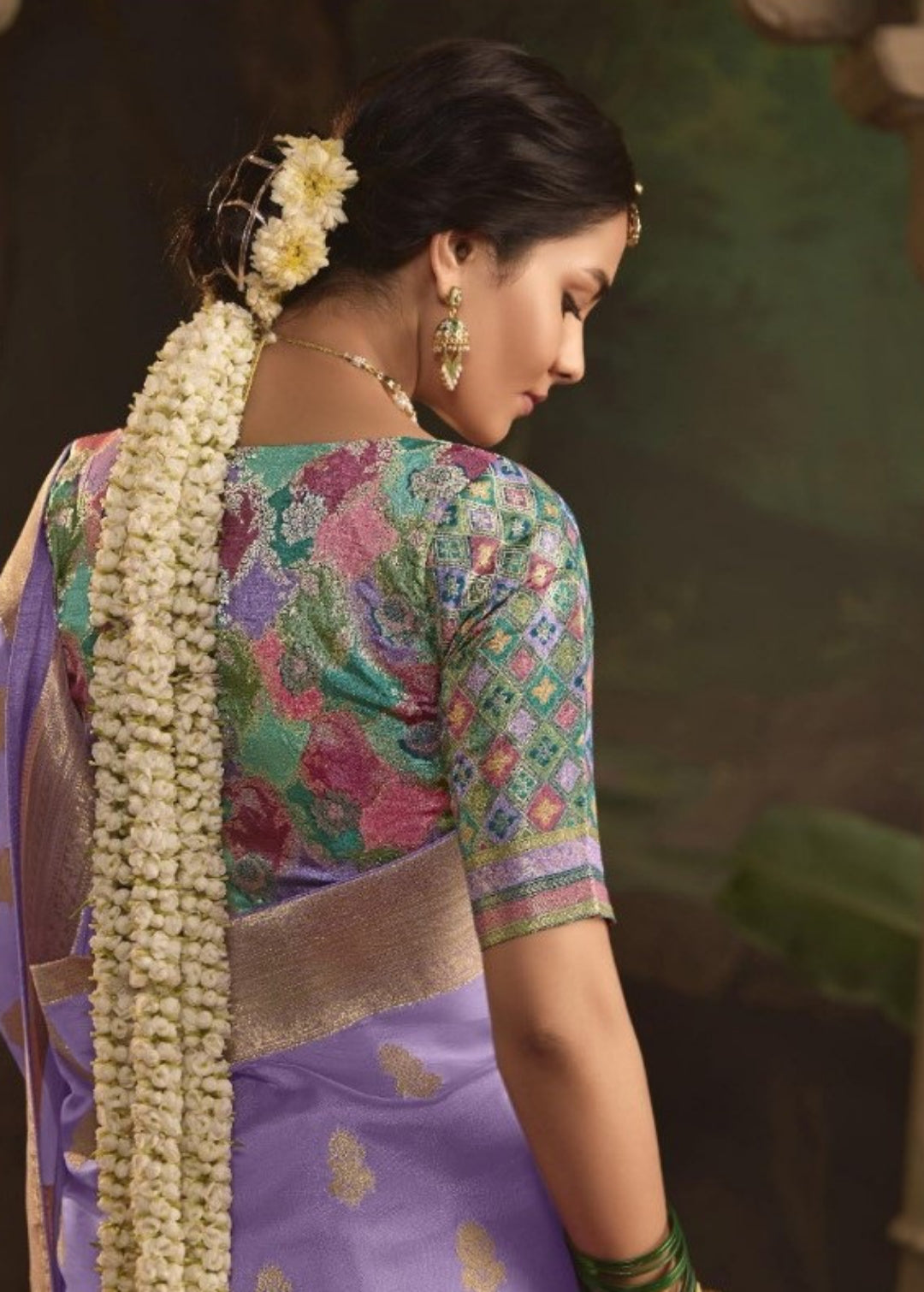 Luxe Light Purple Crepe Dola Silk Saree