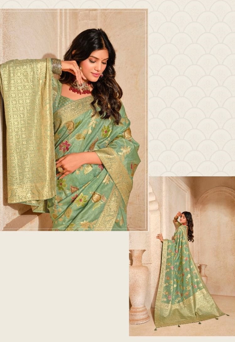 Women Sea Green Banarasi Silk Saree