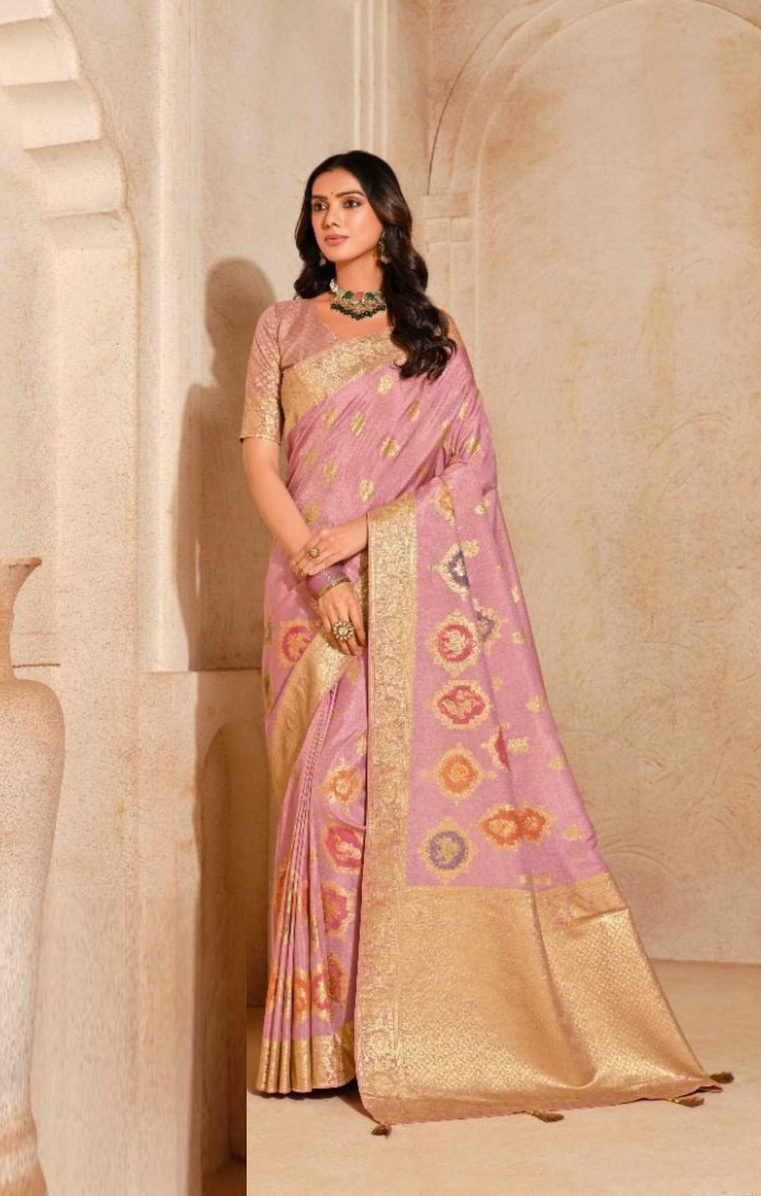 Women Purple Banarasi Silk Saree