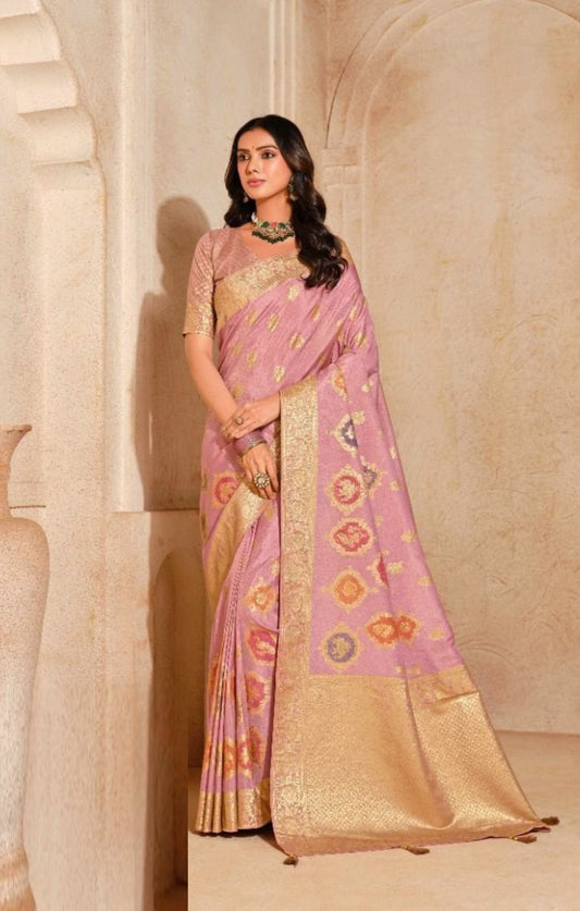 Women Purple Banarasi Silk Saree
