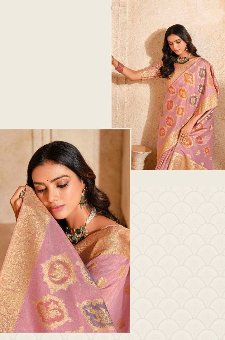 Women Purple Banarasi Silk Saree