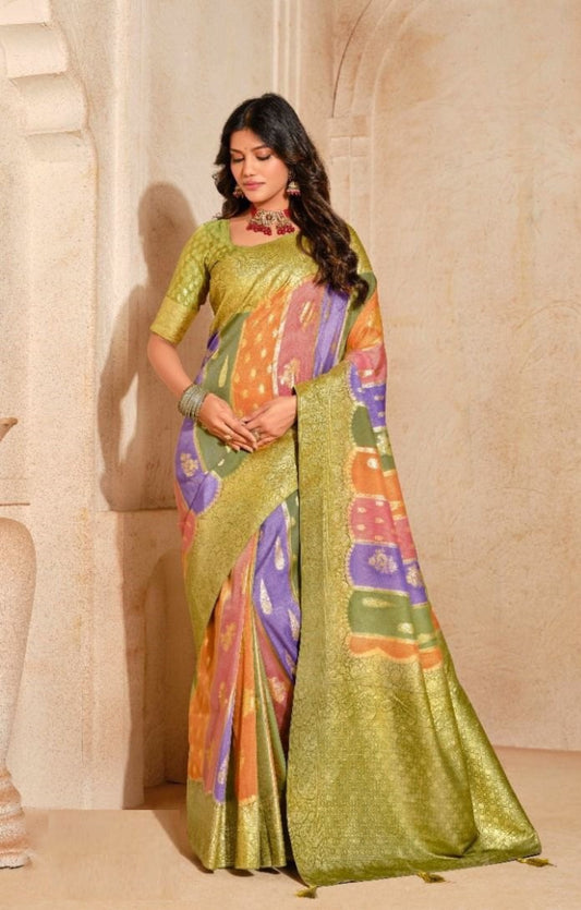 Women Green Banarasi Silk Saree