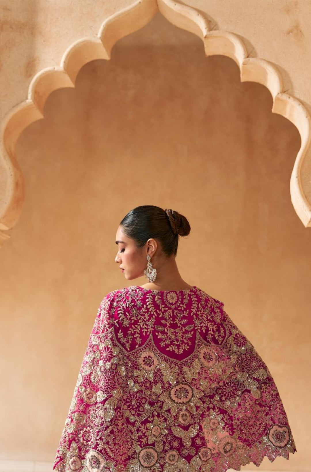 Exquisite Pink Silk Indo Western Dress