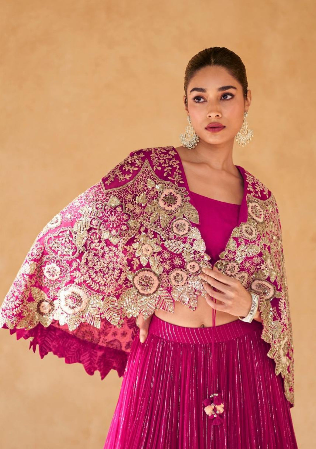Exquisite Pink Silk Indo Western Dress