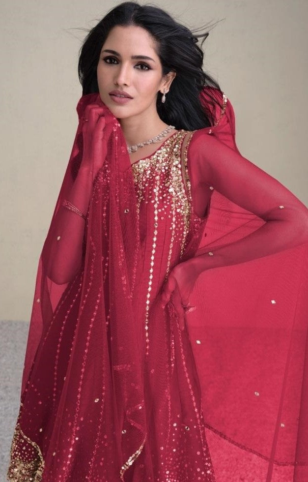 Women Pink Silk Dhoti Pant Suit Set