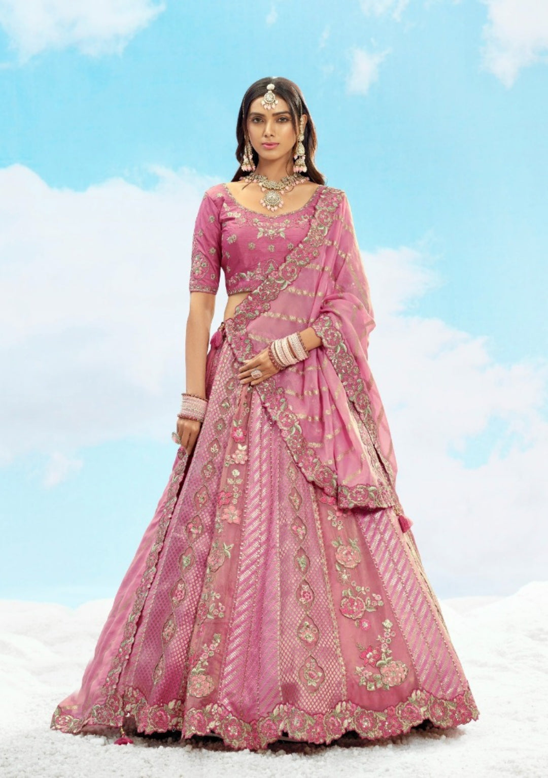Statement-Making Lilac Silk Stylish Lehenga