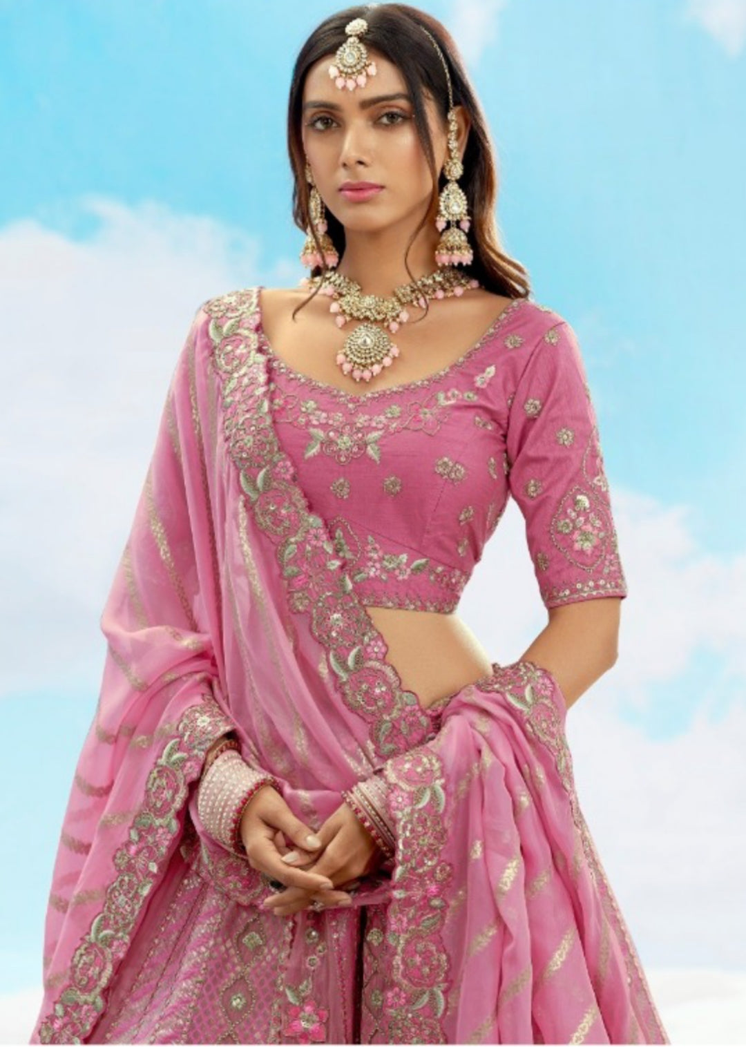 Statement-Making Lilac Silk Stylish Lehenga
