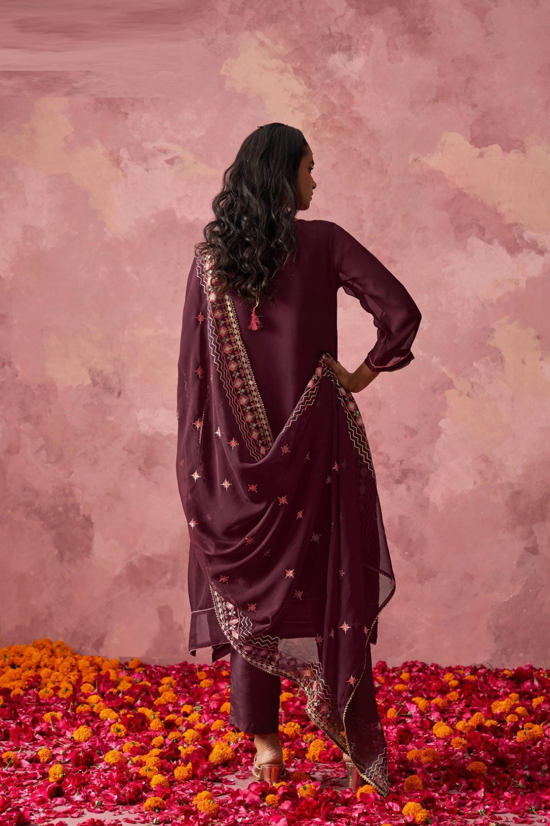 Women Dark Purple Georgette Suit Set