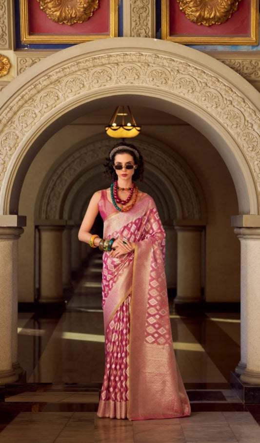 Women Light Purple Tissue Silk Saree