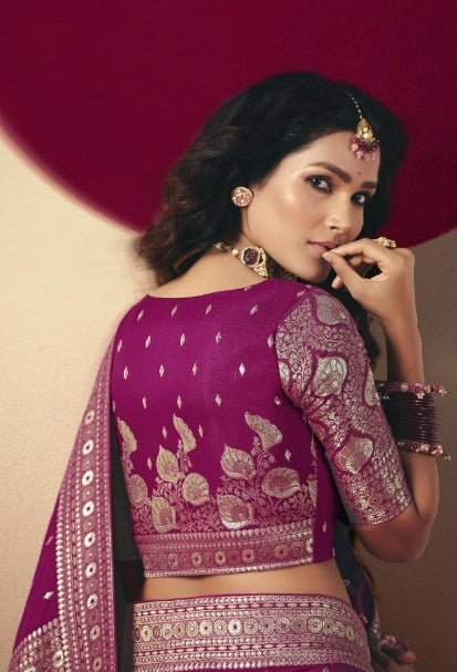 Luxurious Purple Banarasi Silk Saree