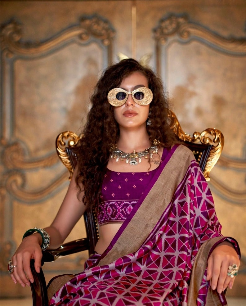 Refined Purple Silk Vibrant Saree