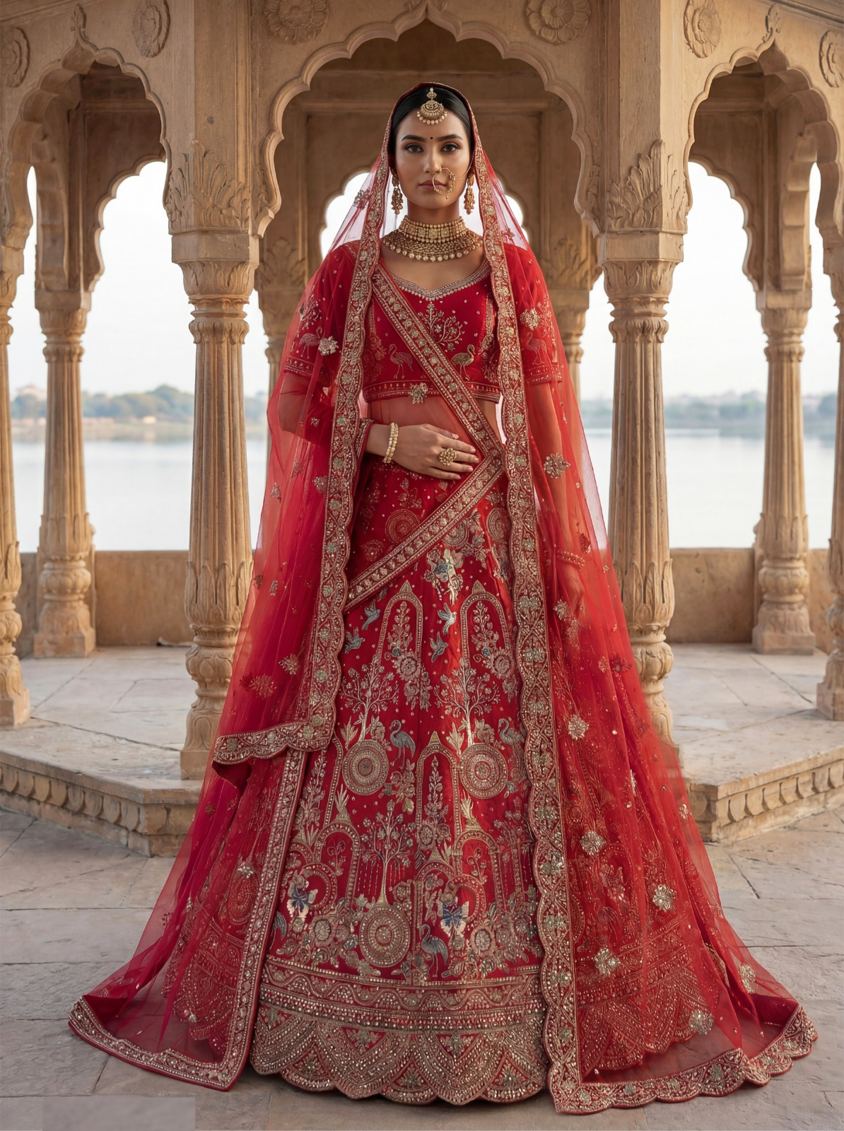 Sublime Maroon Silk Bridal Lehenga