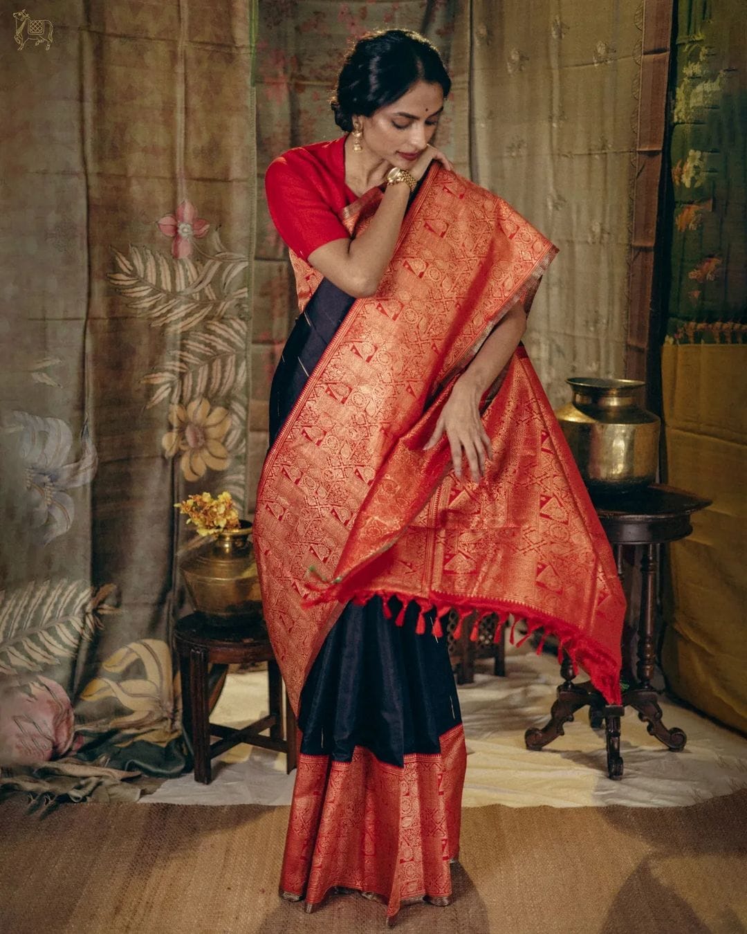 Opulent Black Silk Saree