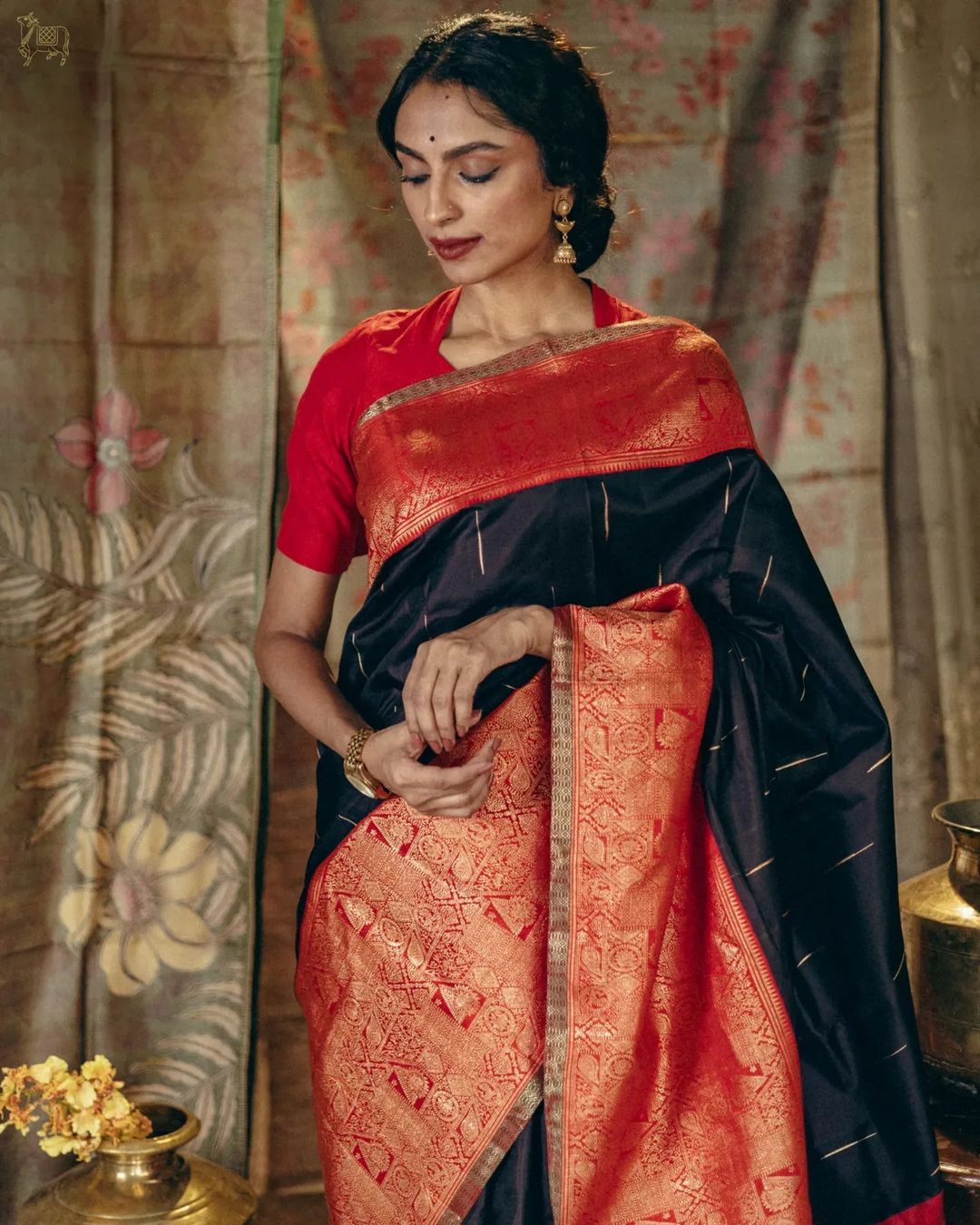 Opulent Black Silk Saree