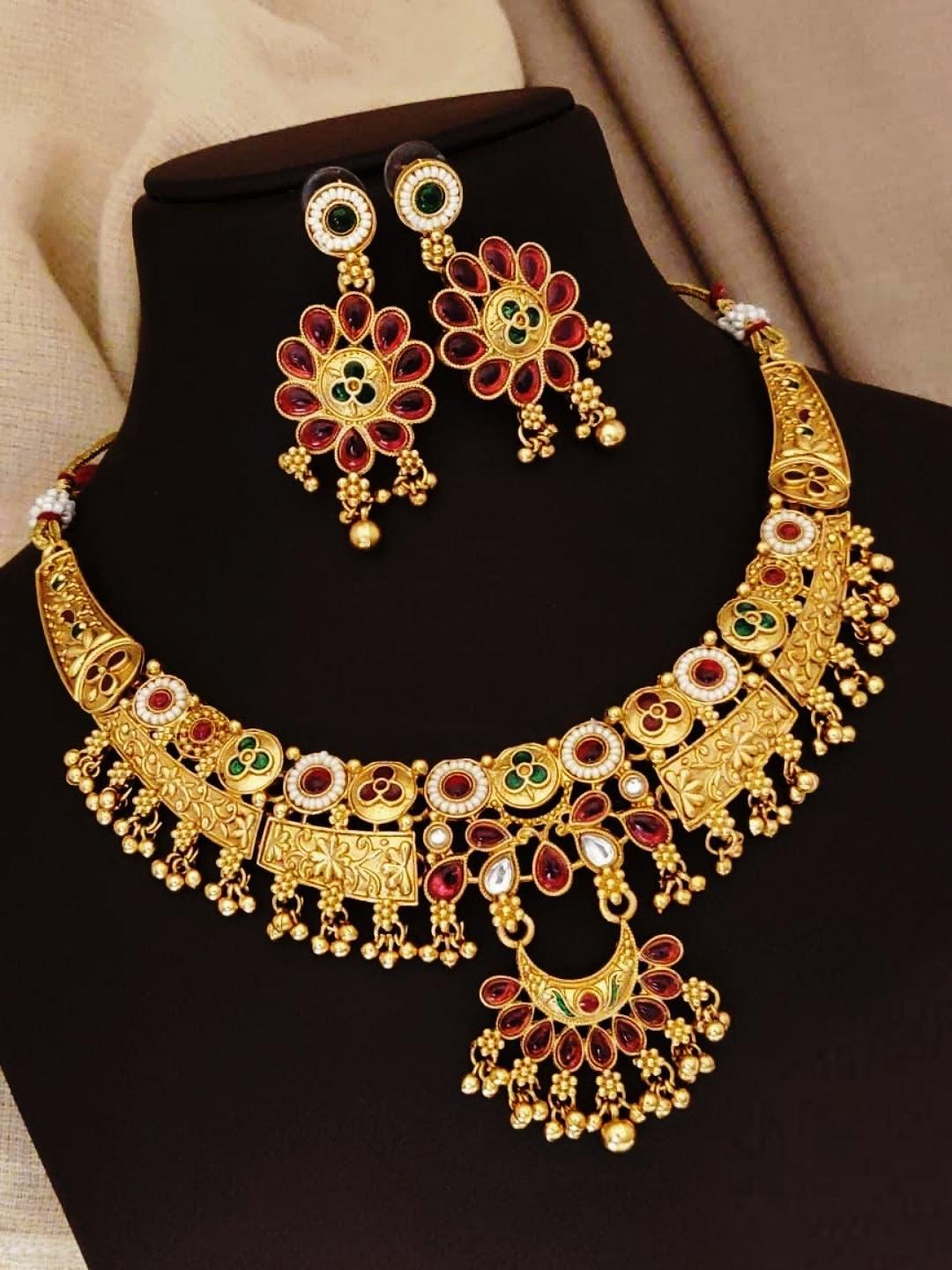 Fashow Antique Gold Plated Choker Jewelry Set For Women