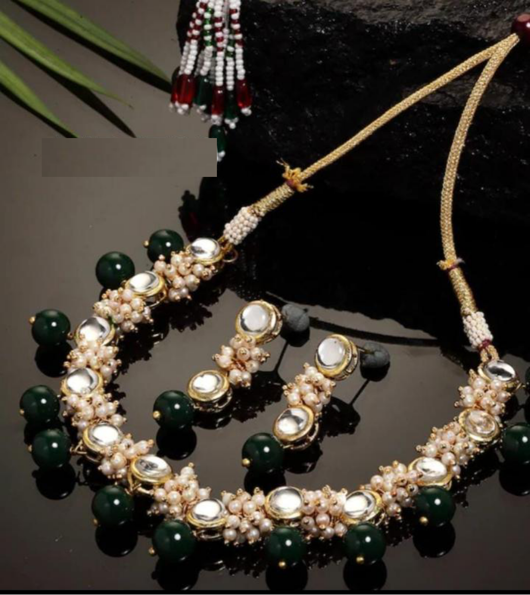 Elegant Stone Studded Necklace Set