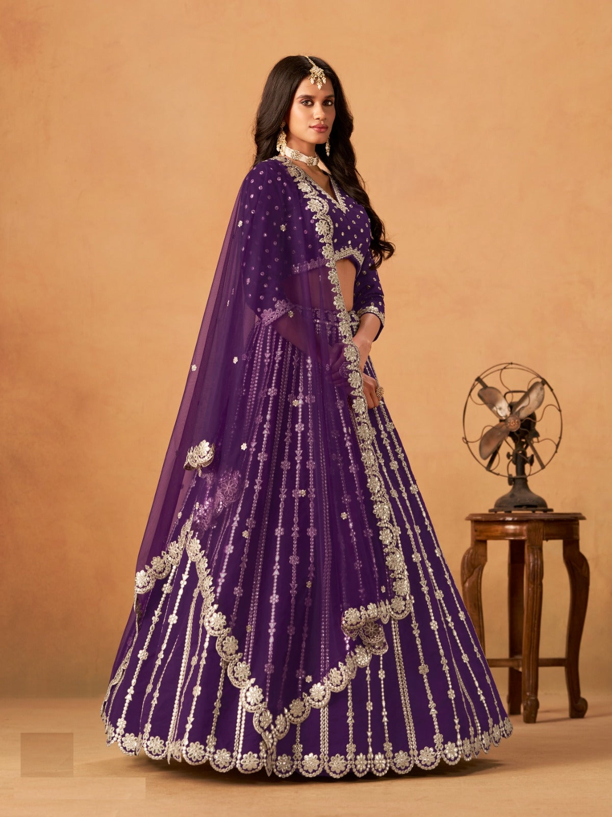 Timeless Purple Art Silk Traditional Lehenga