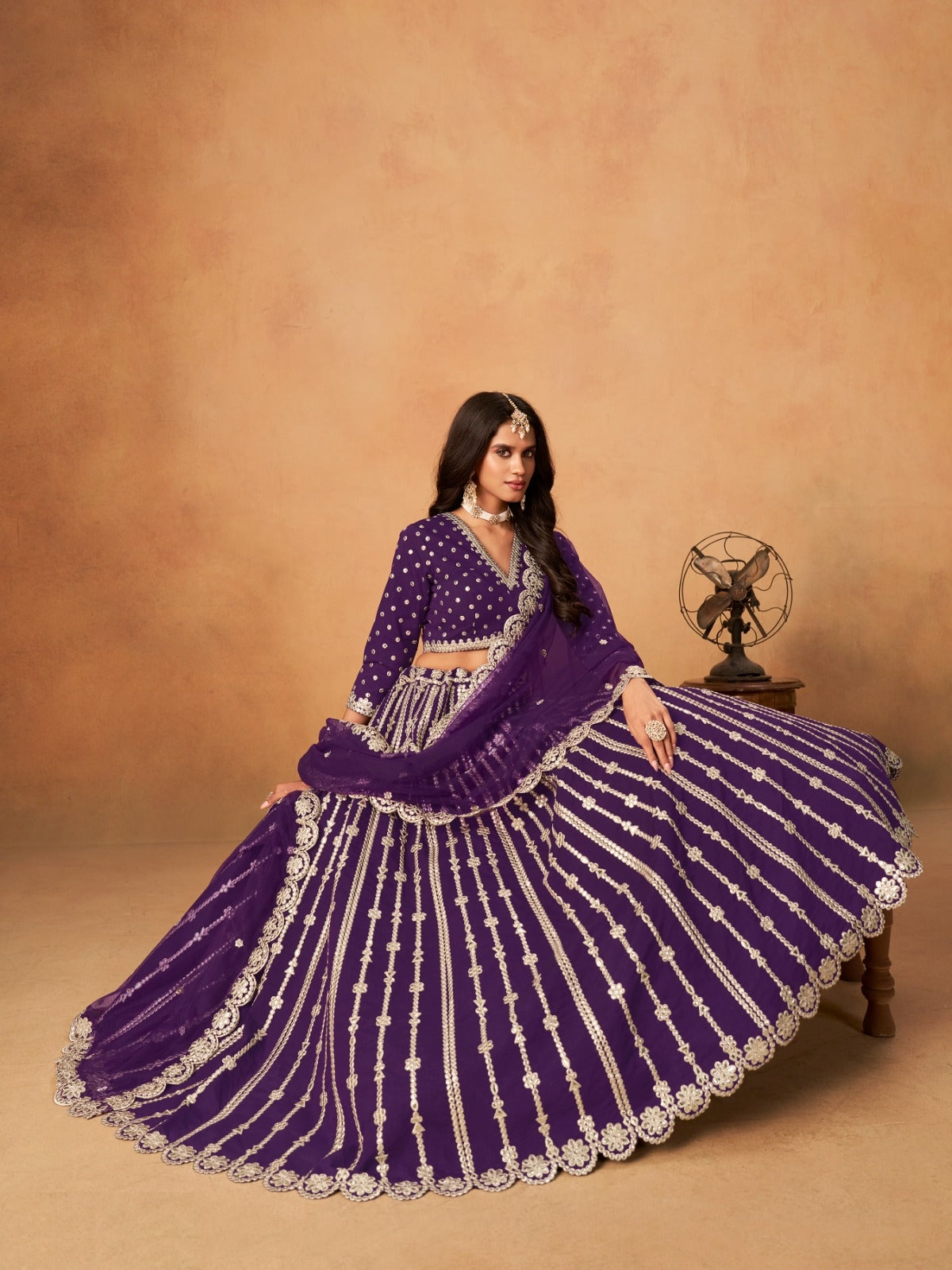 Timeless Purple Art Silk Traditional Lehenga
