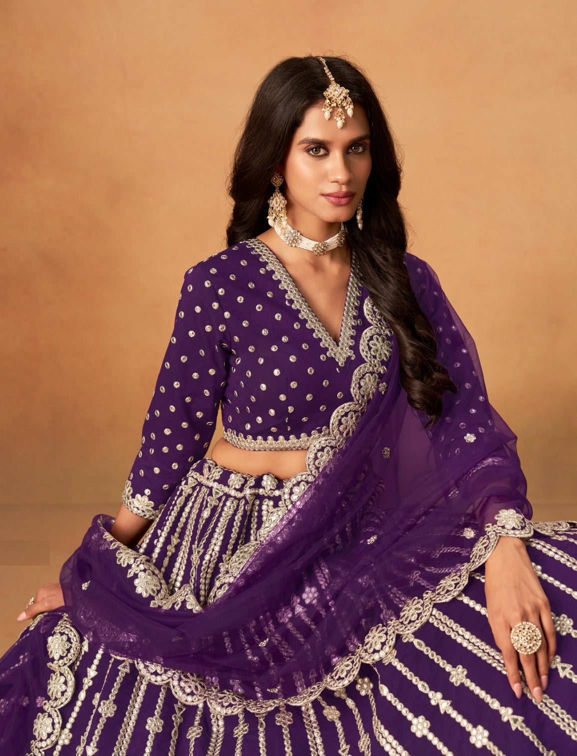Timeless Purple Art Silk Traditional Lehenga