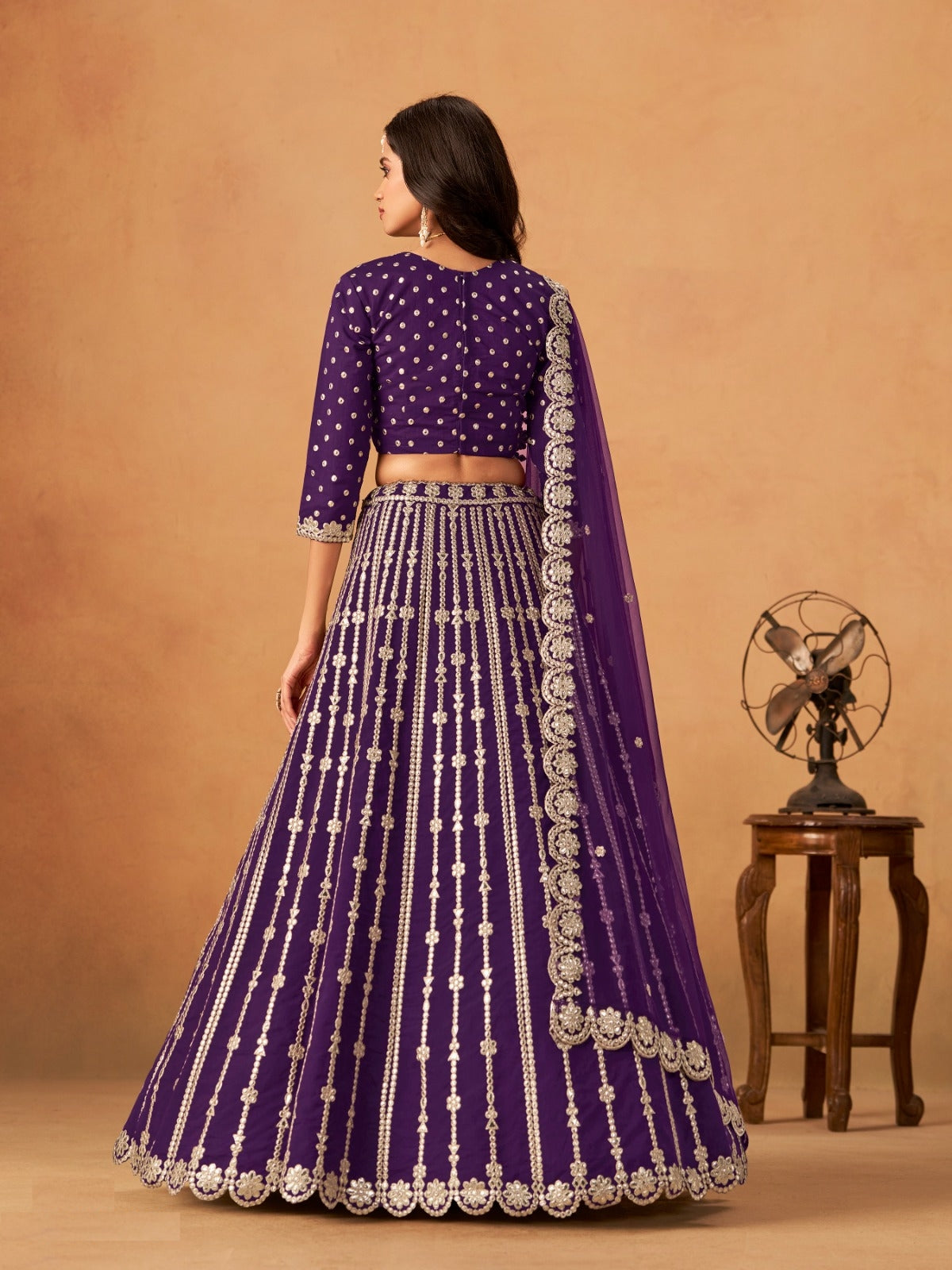 Timeless Purple Art Silk Traditional Lehenga
