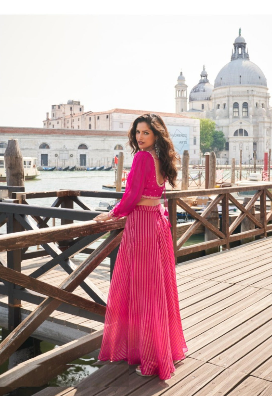 Women Pink Viscose Jacquard Silk With Embroidery Work Indo Western Outfit Dress