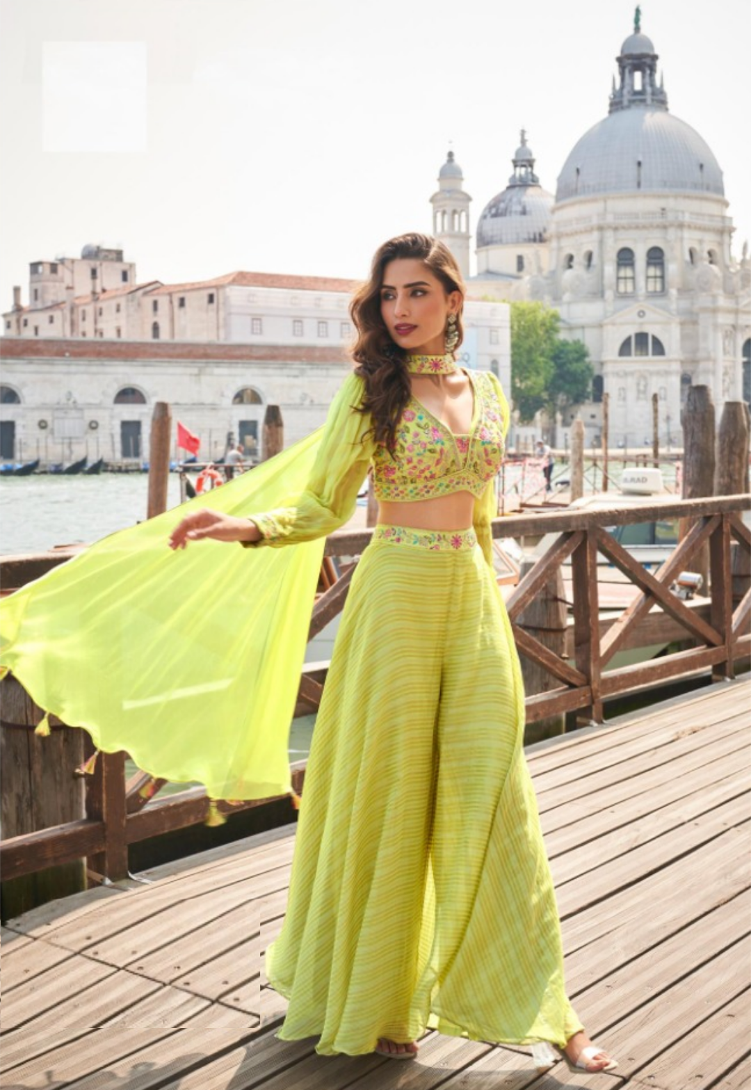 Women Light Yellow Viscose Jacquard Silk With Embroidery Work Indo Western Outfit Dress