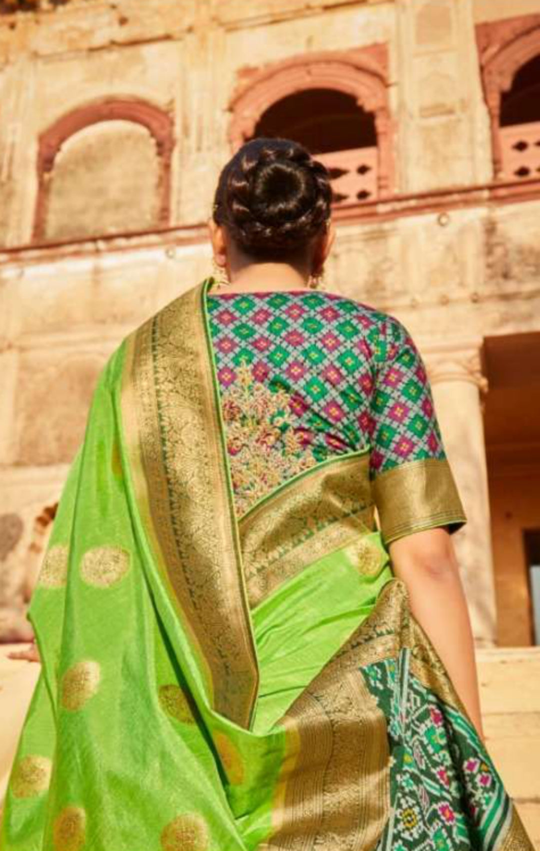 Avant-Garde Light Green Premium Febric With Embroidery Or Swrovski Work Saree