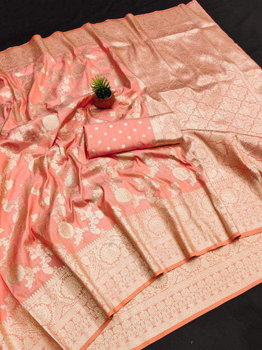 Women Pach Silk Banarasi Soft Saree  Saree