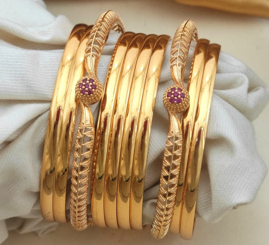 Beautyland Stone Studded Bangles Often Found Gold Plated Indian Jewelry Set