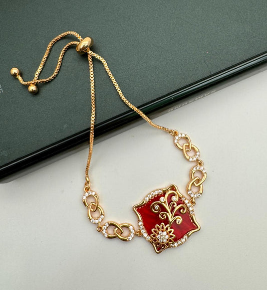 Elegant Red Stone Beaded Necklace