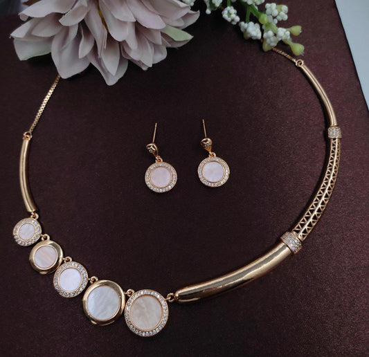 Elegant Fancy Oxidised Stone Studded Necklace Set