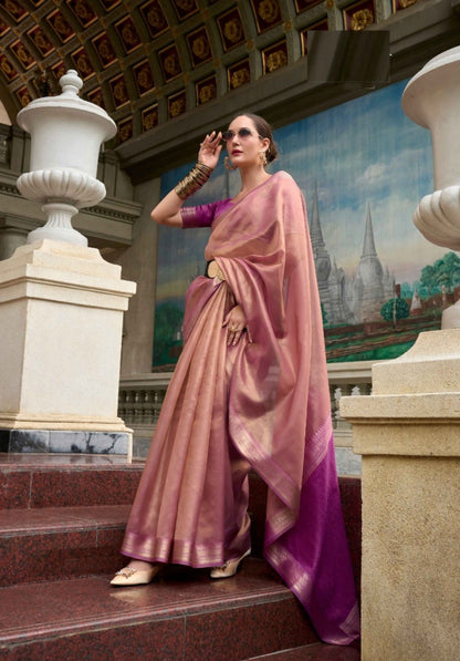 Solid Purple Tissue Saree