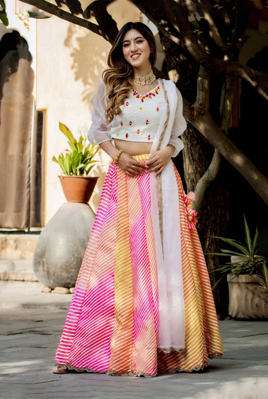 Women Multicolor Art Silk Stylish Lehenga