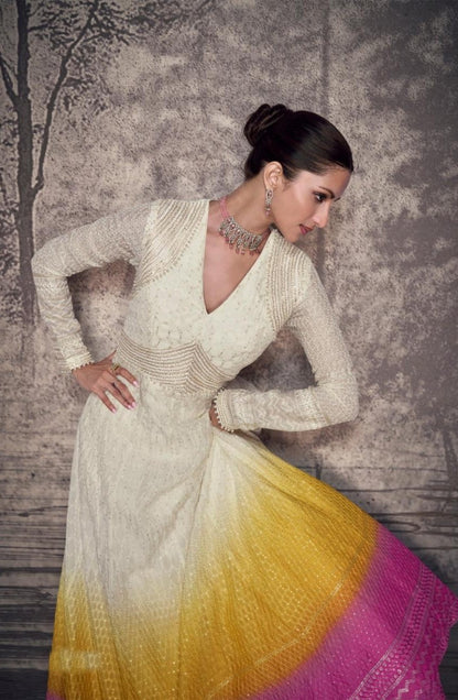 Multi Color Georgette Indo Western Dress