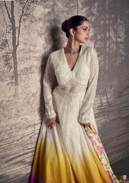 Multi Color Georgette Indo Western Dress