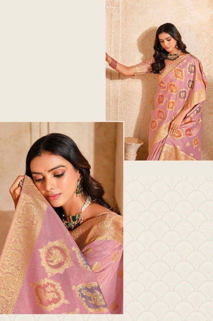 Women Purple Banarasi Silk Saree
