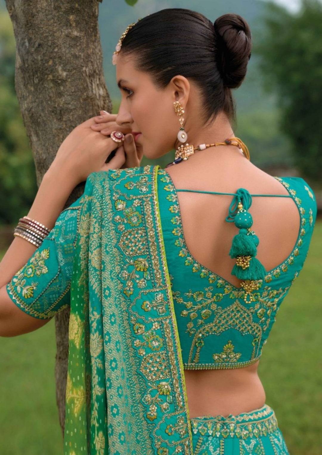 Blue Silk Bridal Lehenga Choli With Net Dupatta