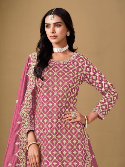 Amazing Lilac Art Silk Lehenga Bottom Suit Set