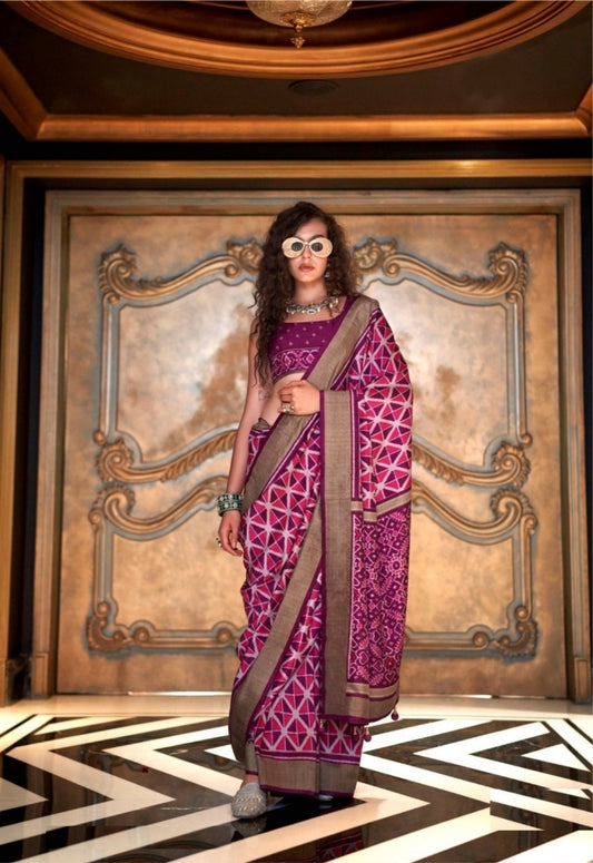 Refined Purple Silk Vibrant Saree