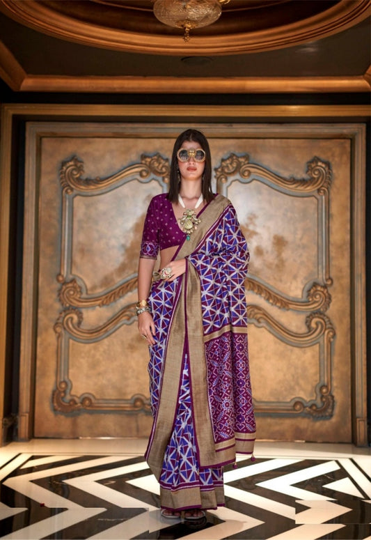 Trendy Burgundy Silk Vibrant Saree