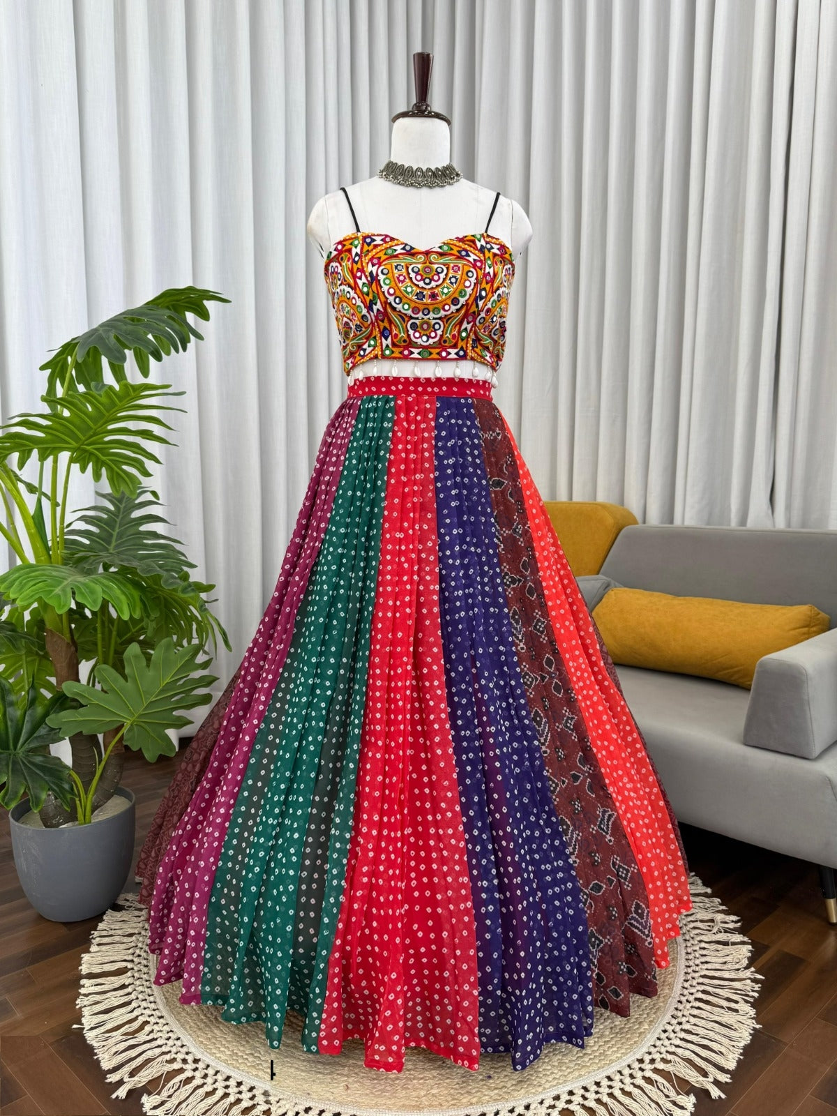 Radiant Multicolor Georgette Digital Print Traditional Lehenga Set